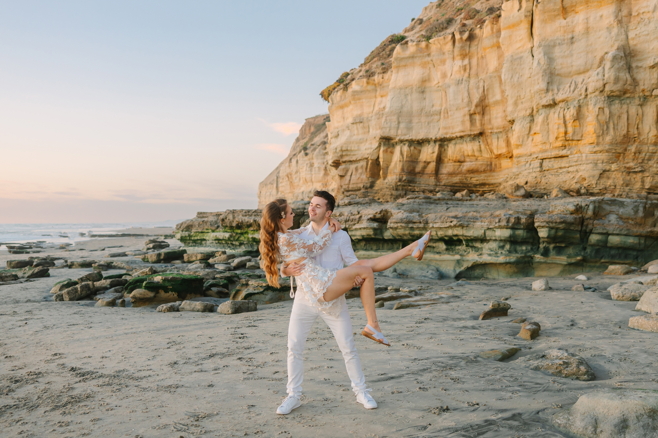 Del Mar Dog Beach Engagement Photos